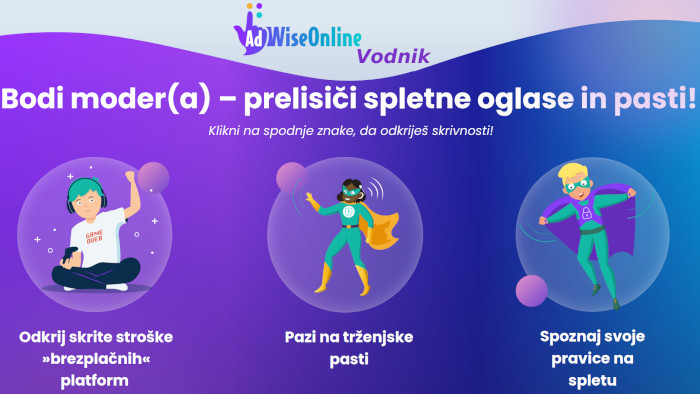 Advise online vodnik uvodna stran