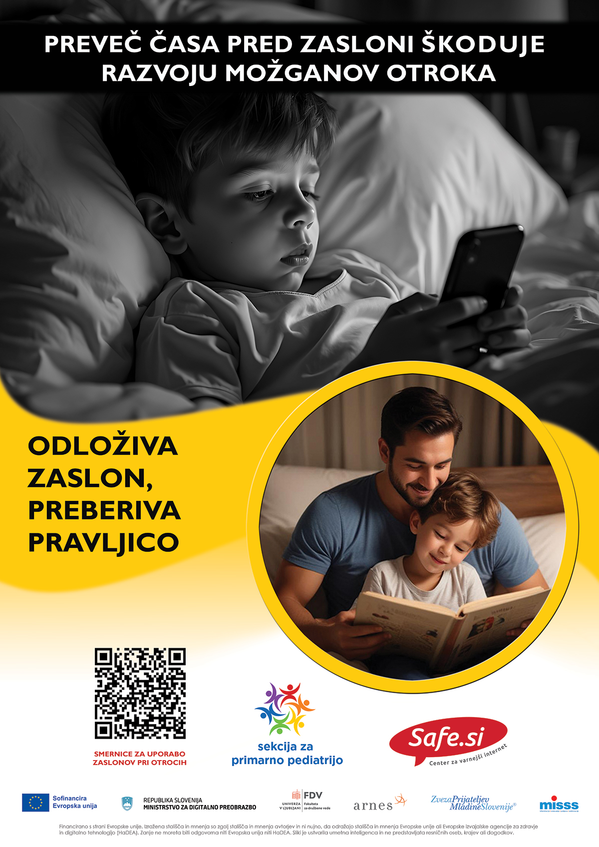 Plakat Odloživa zaslon - preberiva pravljico