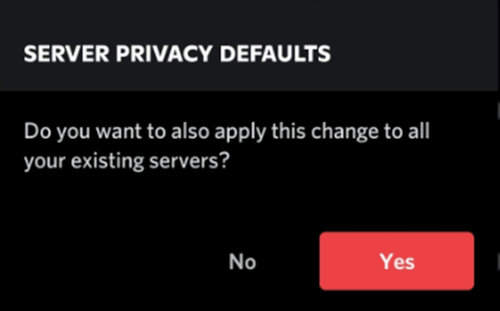 Vklop zasebnosti na vseh serverjih